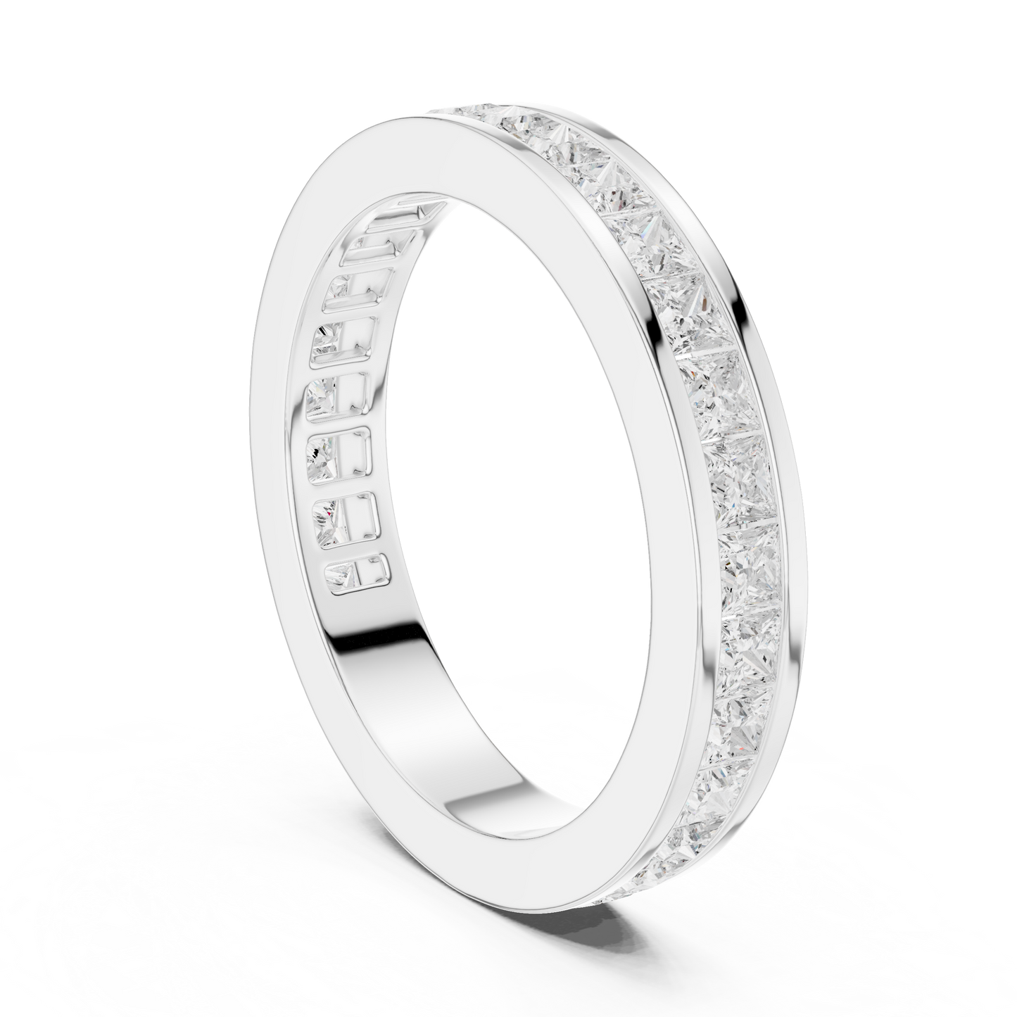 1.80CT Princess Cut White Colorless Lab Grown Diamond Minimalist Vintage Sparkling Promise Band - HIGHCARAT DIAMONDS