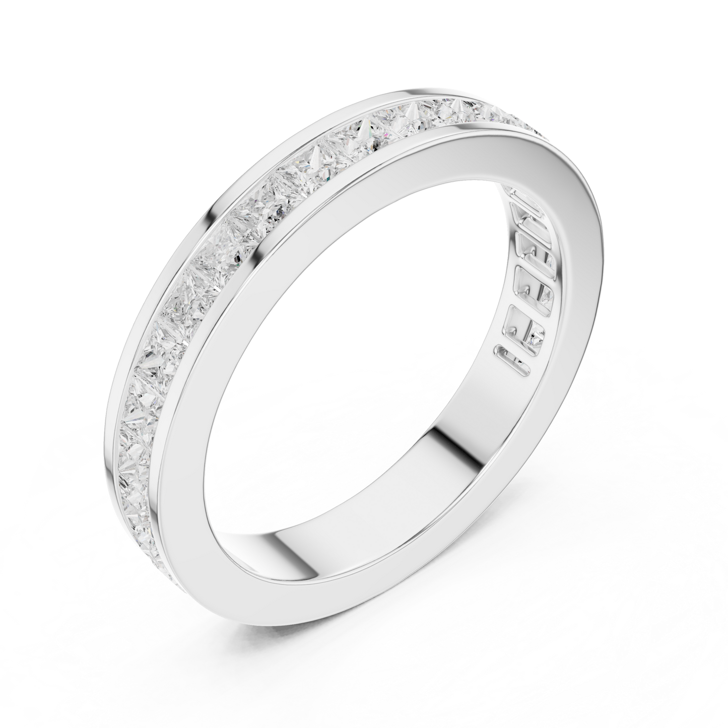 1.80CT Princess Cut White Colorless Lab Grown Diamond Minimalist Vintage Sparkling Promise Band - HIGHCARAT DIAMONDS
