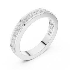 1.80CT Princess Cut White Colorless Lab Grown Diamond Minimalist Vintage Sparkling Promise Band - HIGHCARAT DIAMONDS