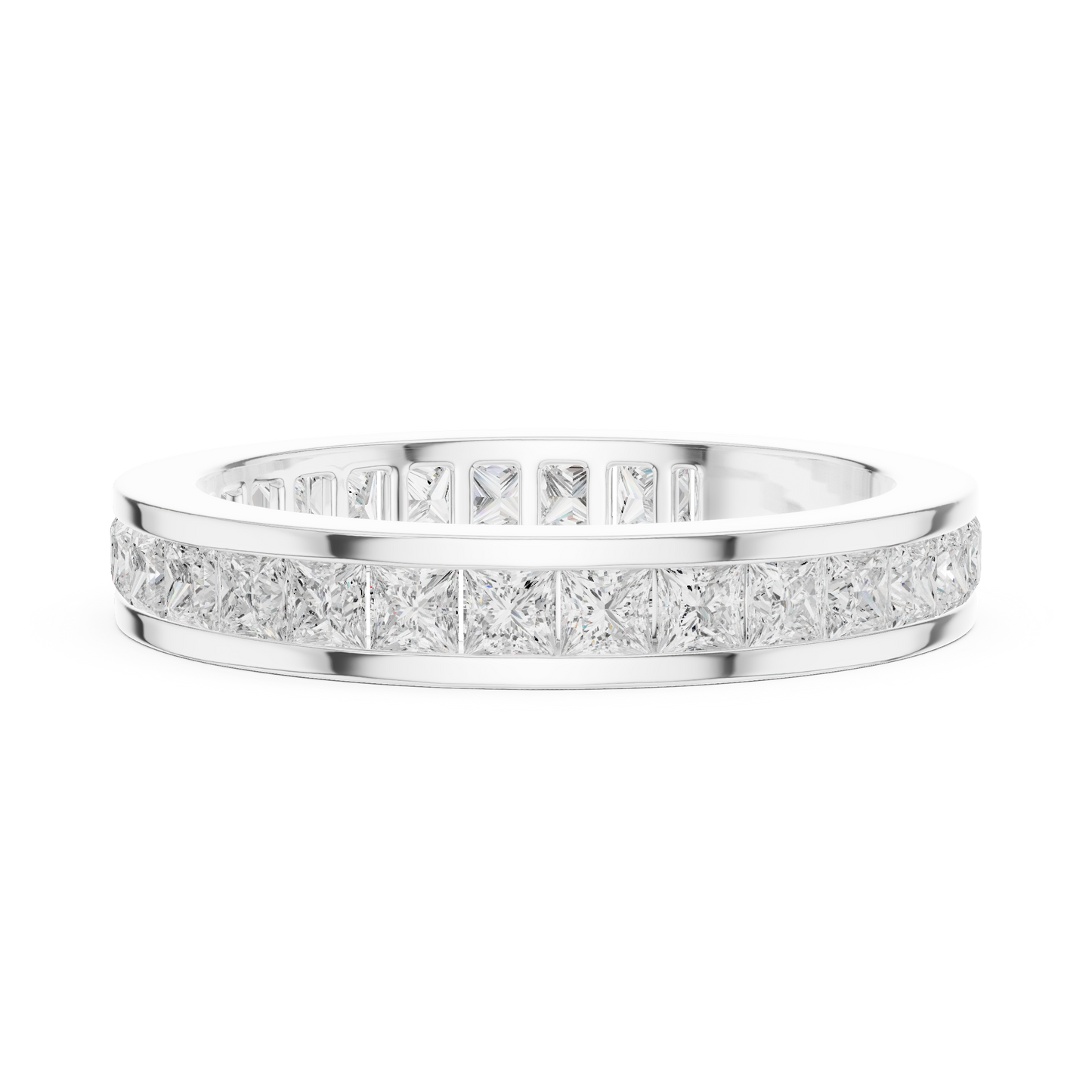 1.80CT Princess Cut White Colorless Lab Grown Diamond Minimalist Vintage Sparkling Promise Band - HIGHCARAT DIAMONDS
