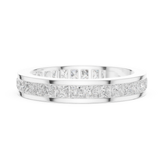 1.80CT Princess Cut White Colorless Lab Grown Diamond Minimalist Vintage Sparkling Promise Band - HIGHCARAT DIAMONDS