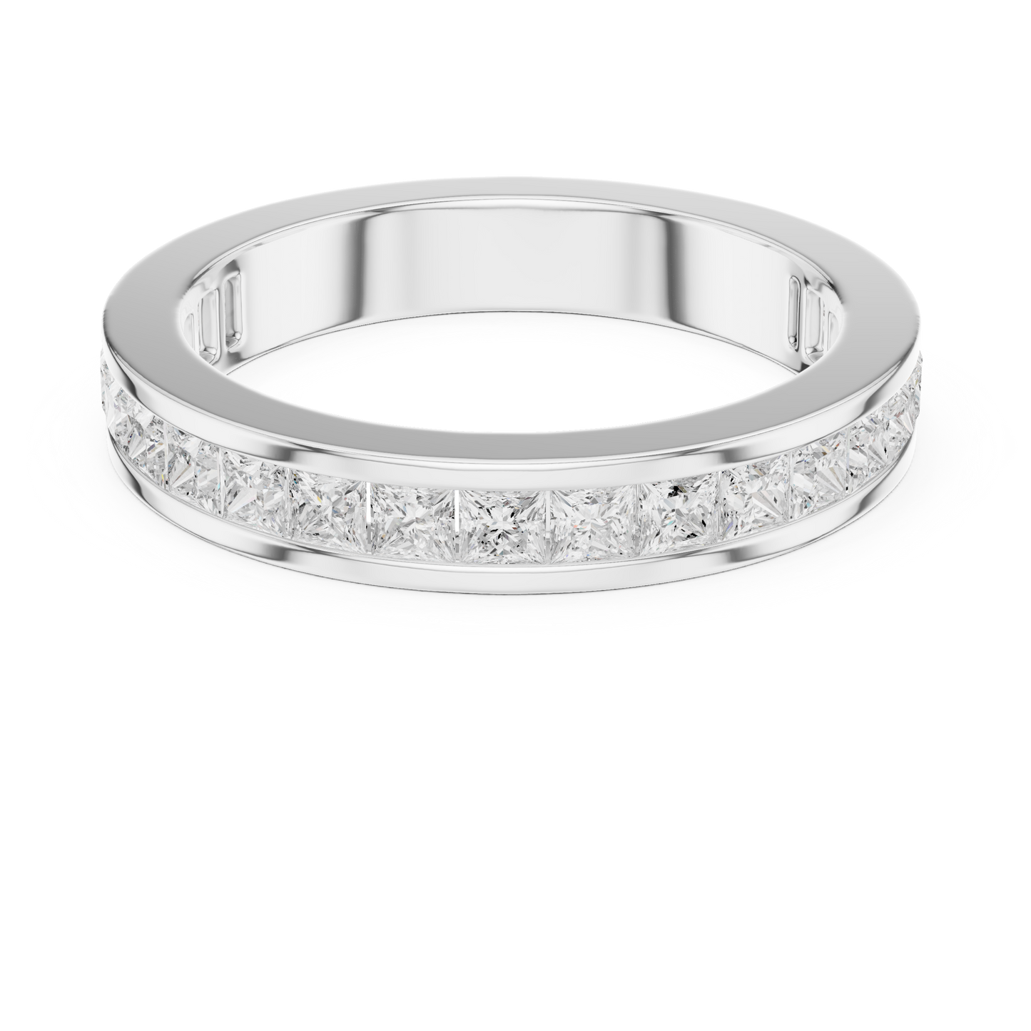 1.80CT Princess Cut White Colorless Lab Grown Diamond Minimalist Vintage Sparkling Promise Band - HIGHCARAT DIAMONDS