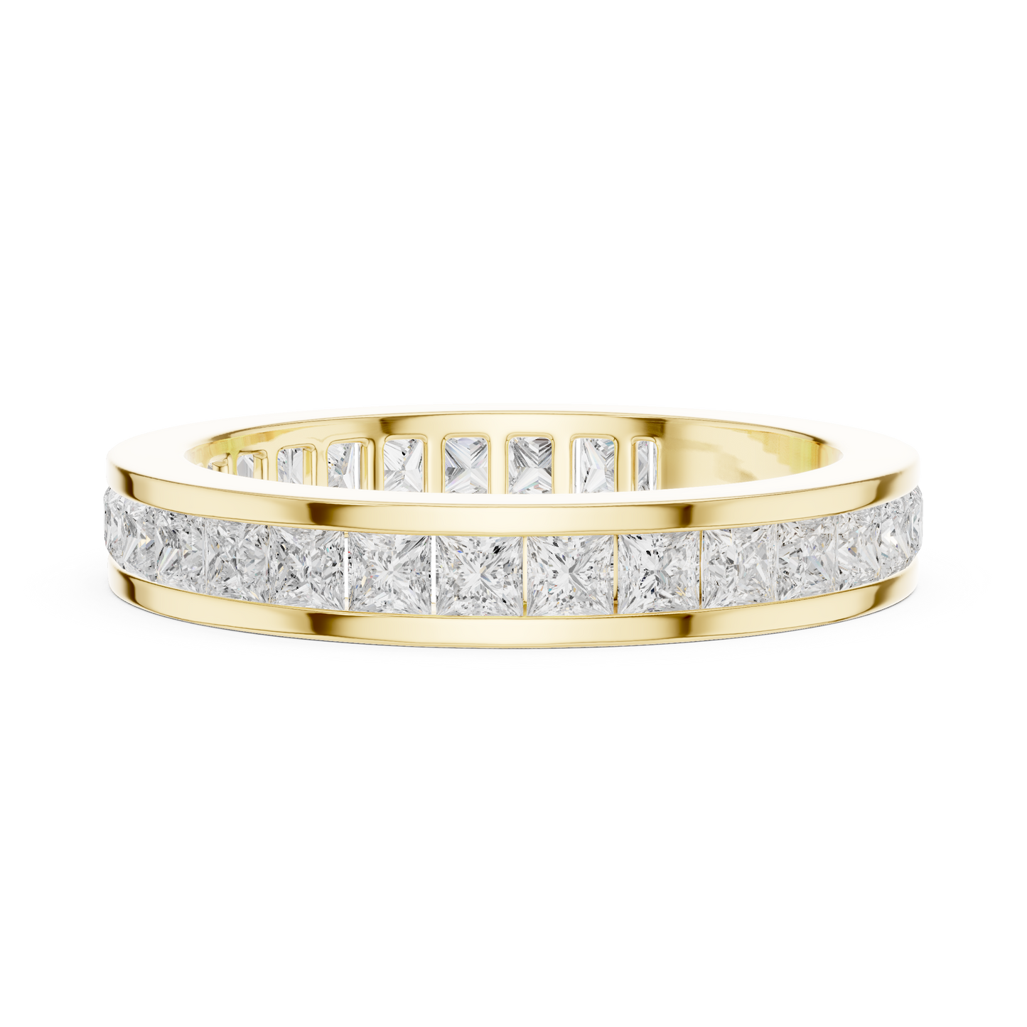 1.80CT Princess Cut White Colorless Lab Grown Diamond Minimalist Vintage Sparkling Promise Band - HIGHCARAT DIAMONDS
