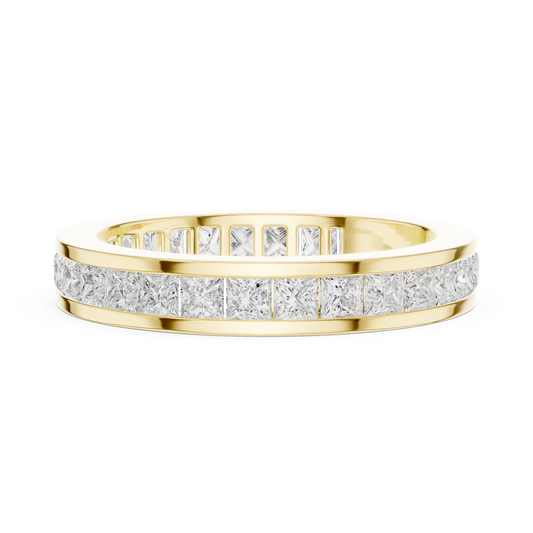 1.80CT Princess Cut White Colorless Lab Grown Diamond Minimalist Vintage Sparkling Promise Band - HIGHCARAT DIAMONDS