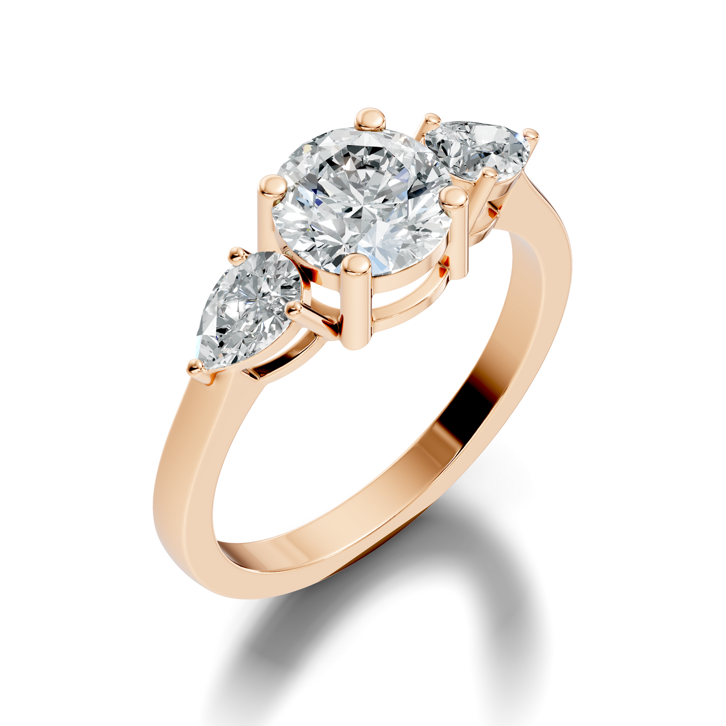 1.80Ct Pear and Round Cut High Quality Diamond Vintage Delicate Three Stone Dainty Party Wear Ring - HIGHCARAT DIAMONDS