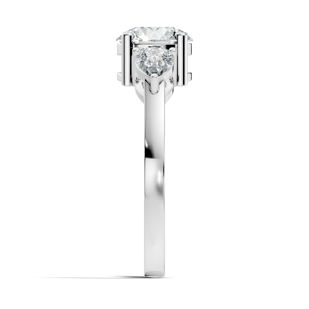 1.80Ct Pear and Round Cut High Quality Diamond Vintage Delicate Three Stone Dainty Party Wear Ring - HIGHCARAT DIAMONDS