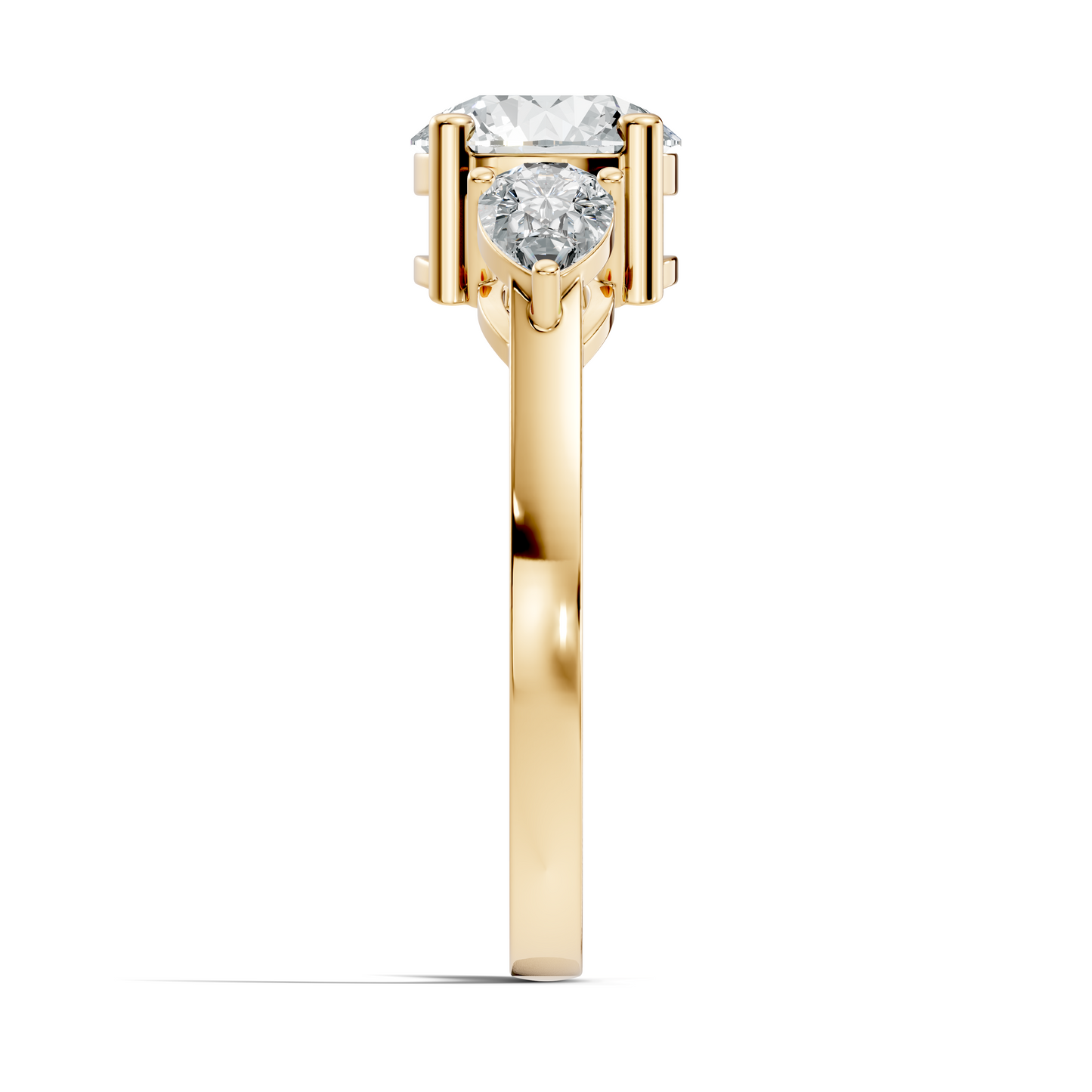 1.80Ct Pear and Round Cut High Quality Diamond Vintage Delicate Three Stone Dainty Party Wear Ring - HIGHCARAT DIAMONDS