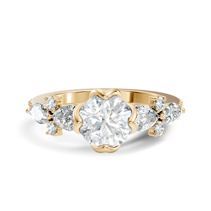 Round, Marquise and Pear Cut 1.80Ct Lab Grown Diamond Unique Delicate Prong Set Dainty Ring For Women's - HIGHCARAT DIAMONDS