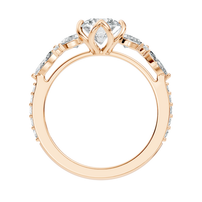 Round, Marquise and Pear Cut 1.80Ct Lab Grown Diamond Unique Delicate Prong Set Dainty Ring For Women's - HIGHCARAT DIAMONDS