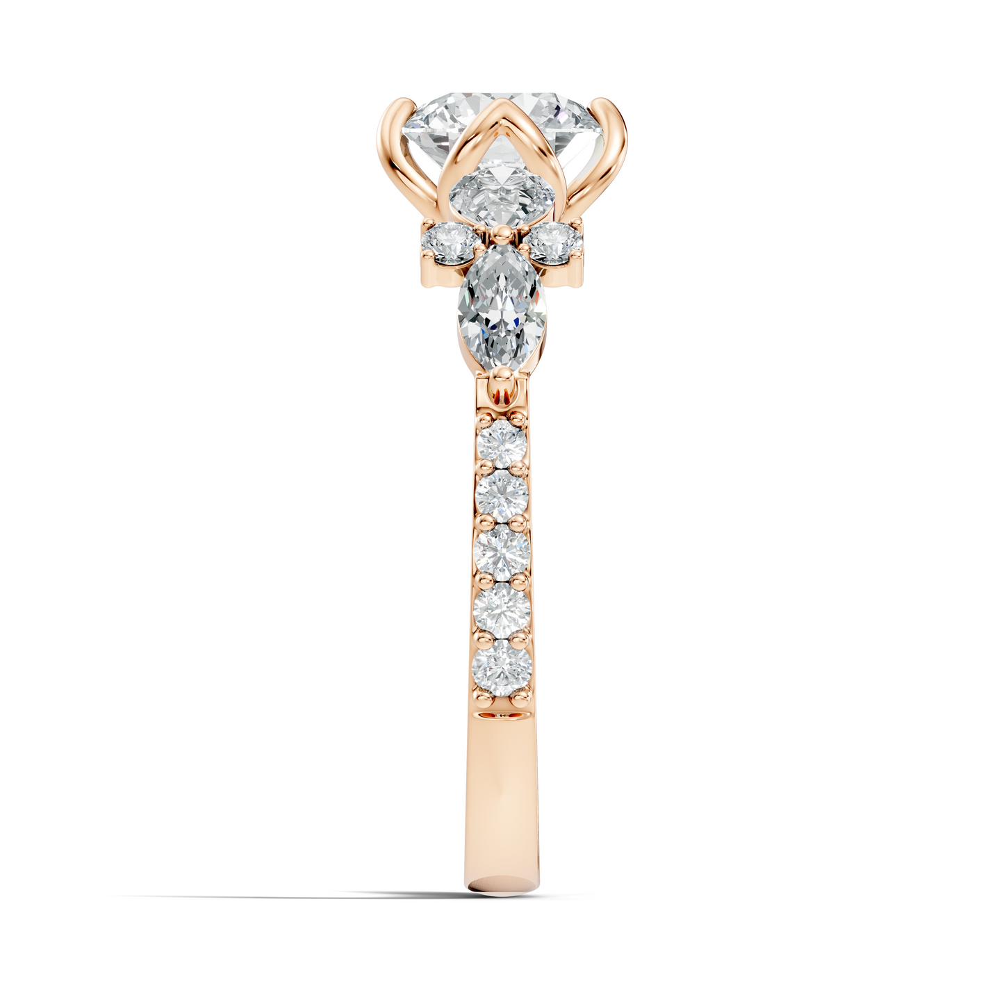 Round, Marquise and Pear Cut 1.80Ct Lab Grown Diamond Unique Delicate Prong Set Dainty Ring For Women's - HIGHCARAT DIAMONDS