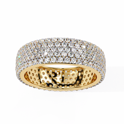 1.81Ct Round Cut Natural Diamond 5 Row Elegant Modern Classic Delicate Dainty Wedding Band For Her - HIGHCARAT DIAMONDS