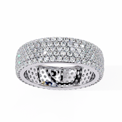 1.81Ct Round Cut Natural Diamond 5 Row Elegant Modern Classic Delicate Dainty Wedding Band For Her - HIGHCARAT DIAMONDS