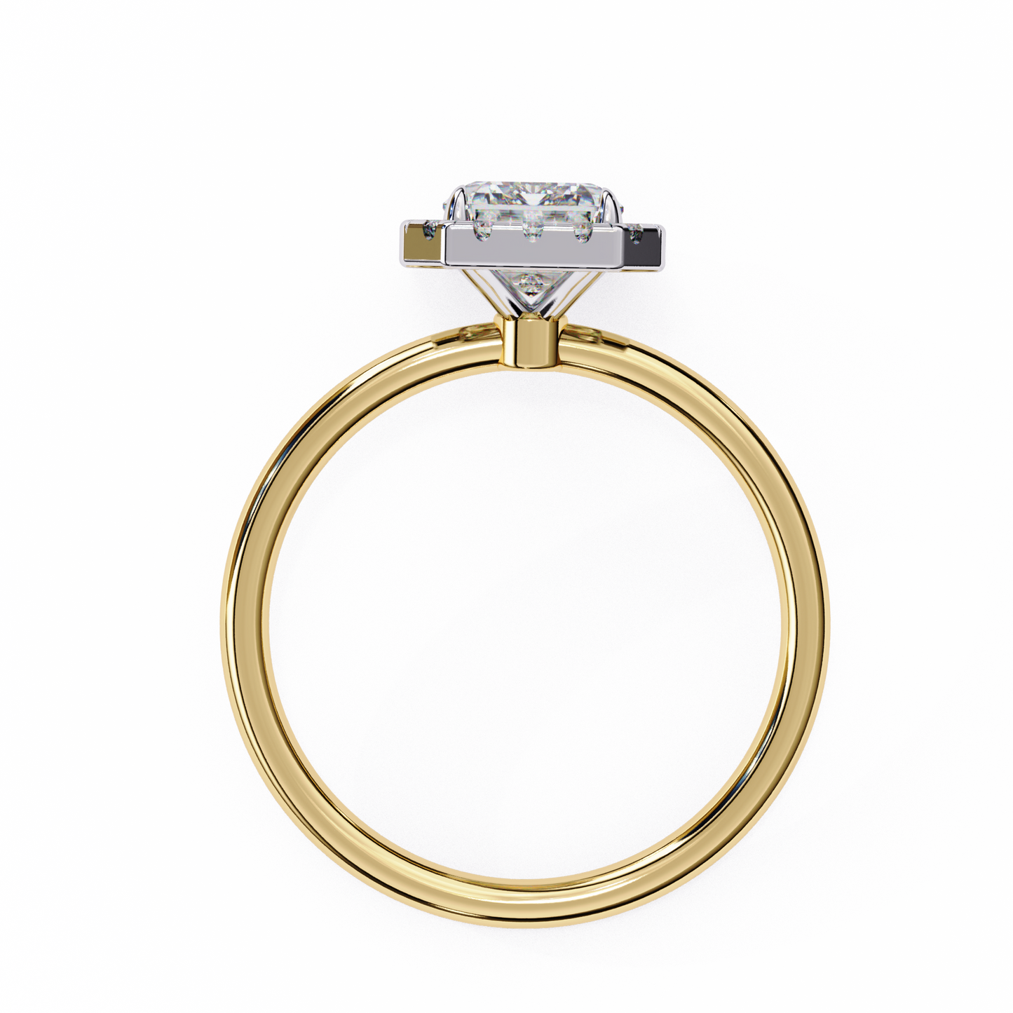 1.83 Ct Emerald And Round Cut Lab Grown Diamond And 10k Solid Gold Classic Vintage Women Gifted for her Ring - HIGHCARAT DIAMONDS