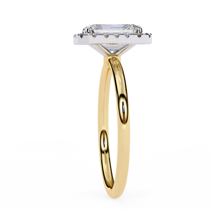 1.83 Ct Emerald And Round Cut Lab Grown Diamond And 10k Solid Gold Classic Vintage Women Gifted for her Ring - HIGHCARAT DIAMONDS