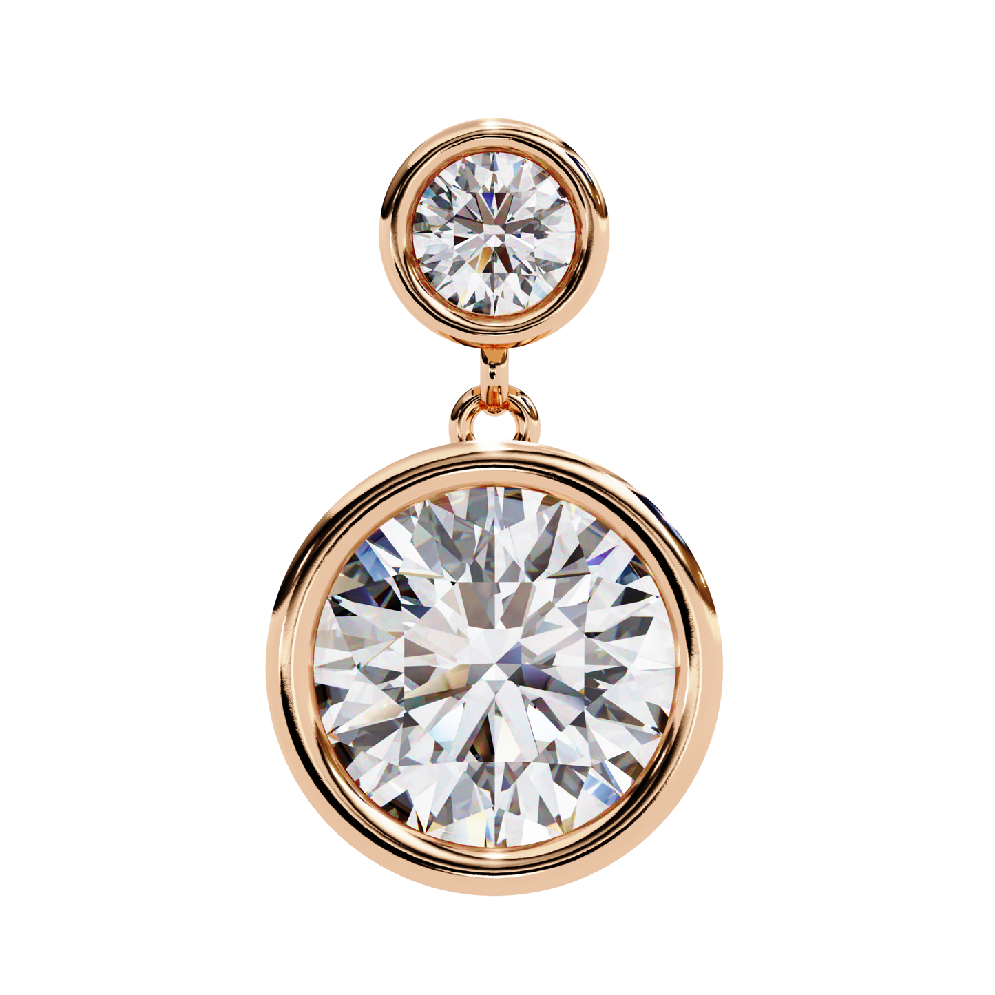 1.83Ct Round Cut Top Grade Diamond Bezel Set Unique Dainty Minimalist Solitaire Drop Party Wear Earring Gift For Her - HIGHCARAT DIAMONDS
