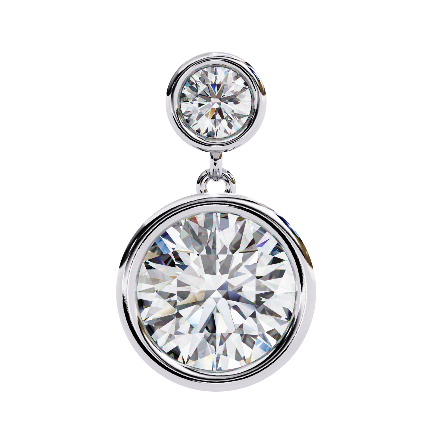 1.83Ct Round Cut Top Grade Diamond Bezel Set Unique Dainty Minimalist Solitaire Drop Party Wear Earring Gift For Her - HIGHCARAT DIAMONDS