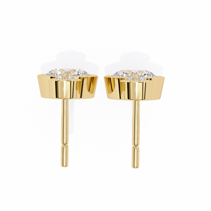 1.83Ct Round Cut Top Grade Diamond Bezel Set Unique Dainty Minimalist Solitaire Drop Party Wear Earring Gift For Her - HIGHCARAT DIAMONDS