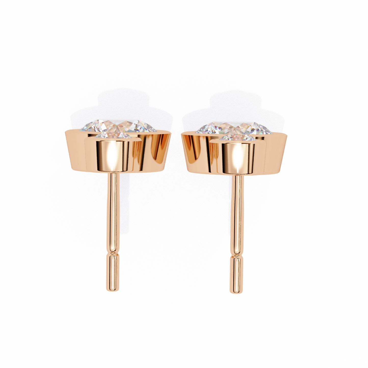 1.83Ct Round Cut Top Grade Diamond Bezel Set Unique Dainty Minimalist Solitaire Drop Party Wear Earring Gift For Her - HIGHCARAT DIAMONDS