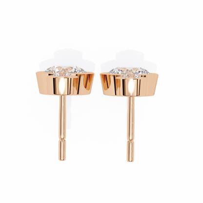 1.83Ct Round Cut Top Grade Diamond Bezel Set Unique Dainty Minimalist Solitaire Drop Party Wear Earring Gift For Her - HIGHCARAT DIAMONDS