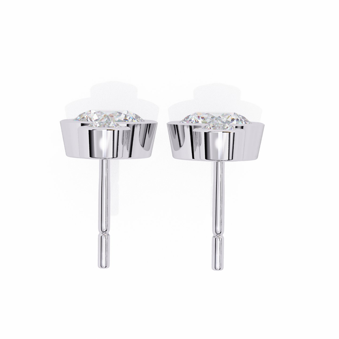 1.83Ct Round Cut Top Grade Diamond Bezel Set Unique Dainty Minimalist Solitaire Drop Party Wear Earring Gift For Her - HIGHCARAT DIAMONDS