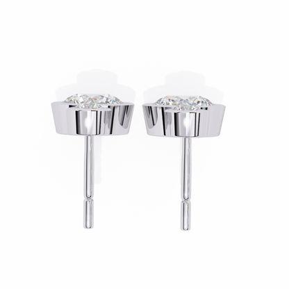 1.83Ct Round Cut Top Grade Diamond Bezel Set Unique Dainty Minimalist Solitaire Drop Party Wear Earring Gift For Her - HIGHCARAT DIAMONDS