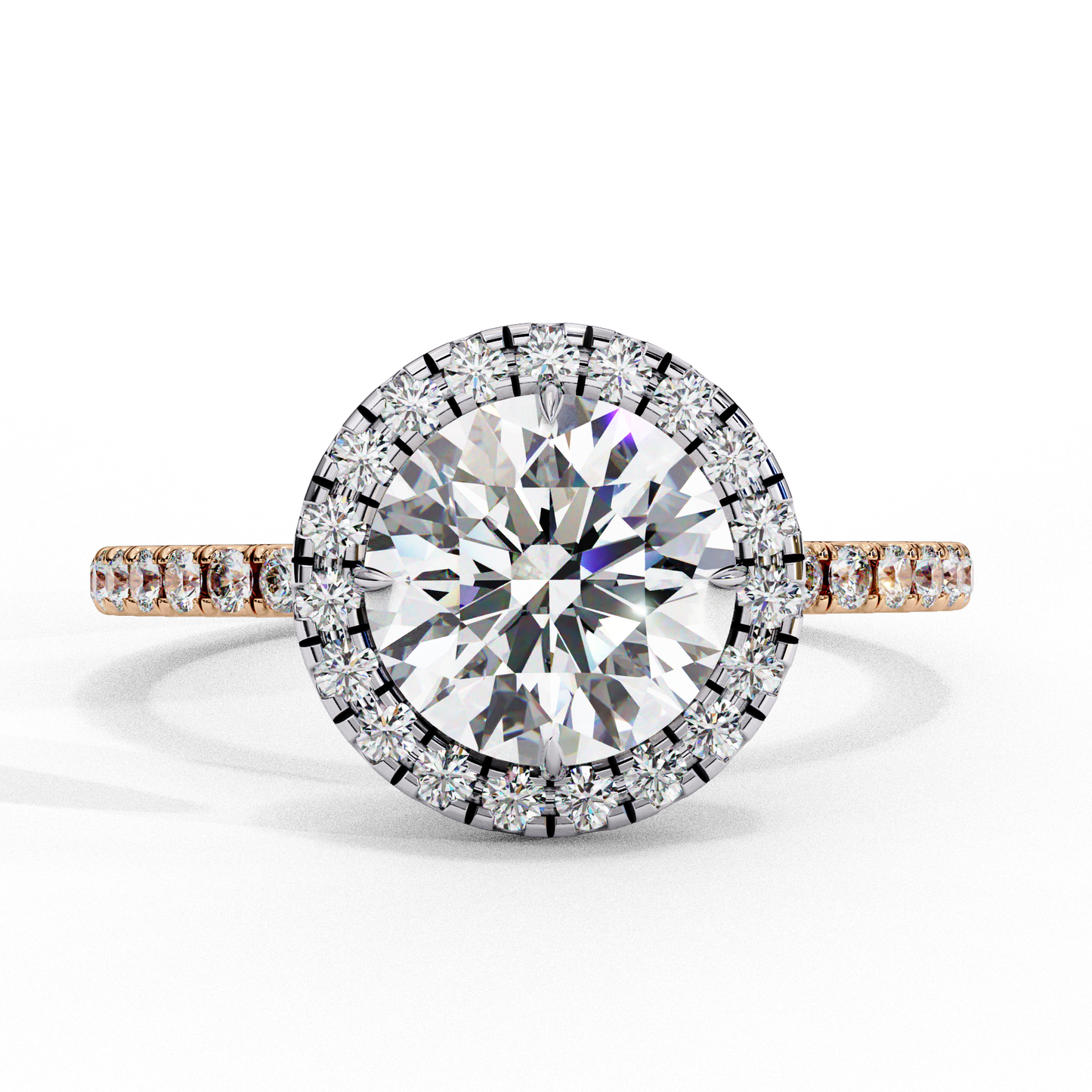 Round Cut 1.87 Ct Lab Grown  Diamond and 14k Antique Stackable Dainty Promise Ring - HIGHCARAT DIAMONDS