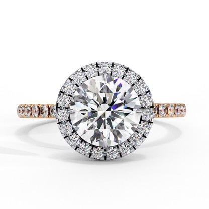 Round Cut 1.87 Ct Lab Grown  Diamond and 14k Antique Stackable Dainty Promise Ring - HIGHCARAT DIAMONDS