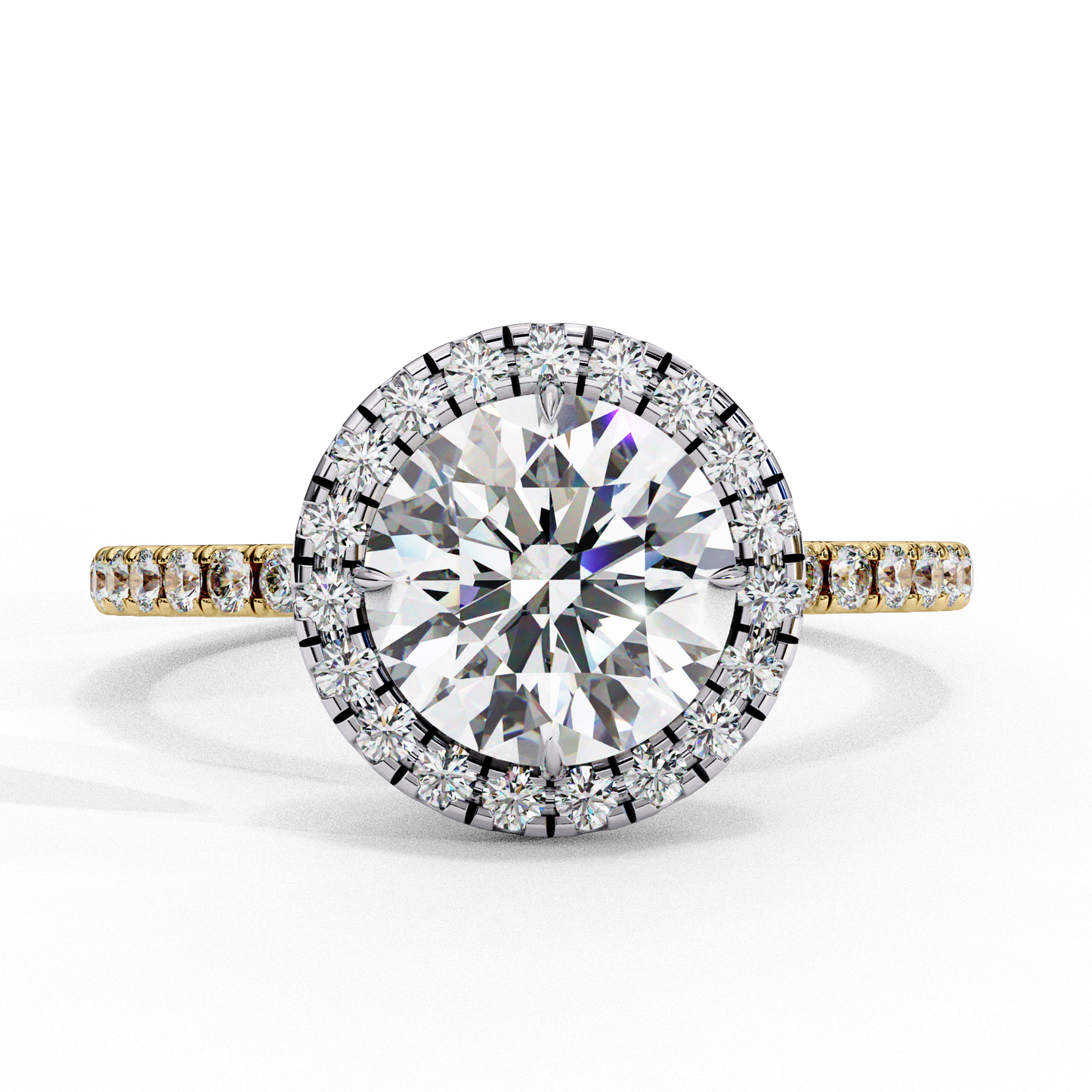 Round Cut 1.87 Ct Lab Grown  Diamond and 14k Antique Stackable Dainty Promise Ring - HIGHCARAT DIAMONDS
