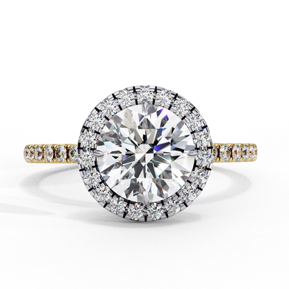 Round Cut 1.87 Ct Lab Grown  Diamond and 14k Antique Stackable Dainty Promise Ring - HIGHCARAT DIAMONDS