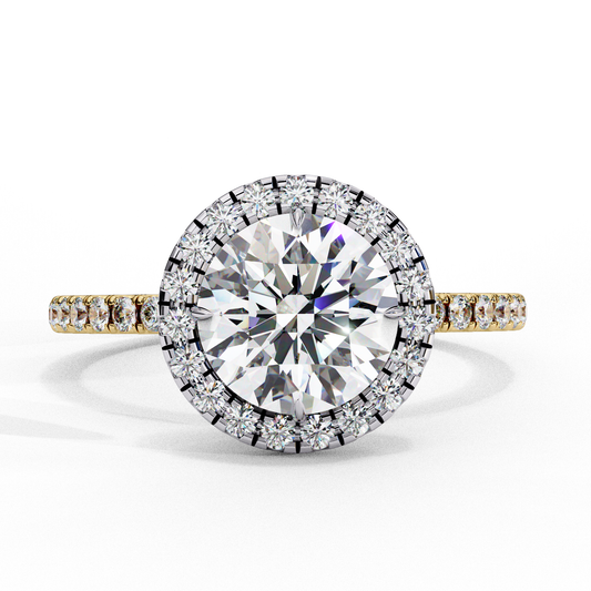 Round Cut 1.87 Ct Lab Grown  Diamond and 14k Antique Stackable Dainty Promise Ring - HIGHCARAT DIAMONDS