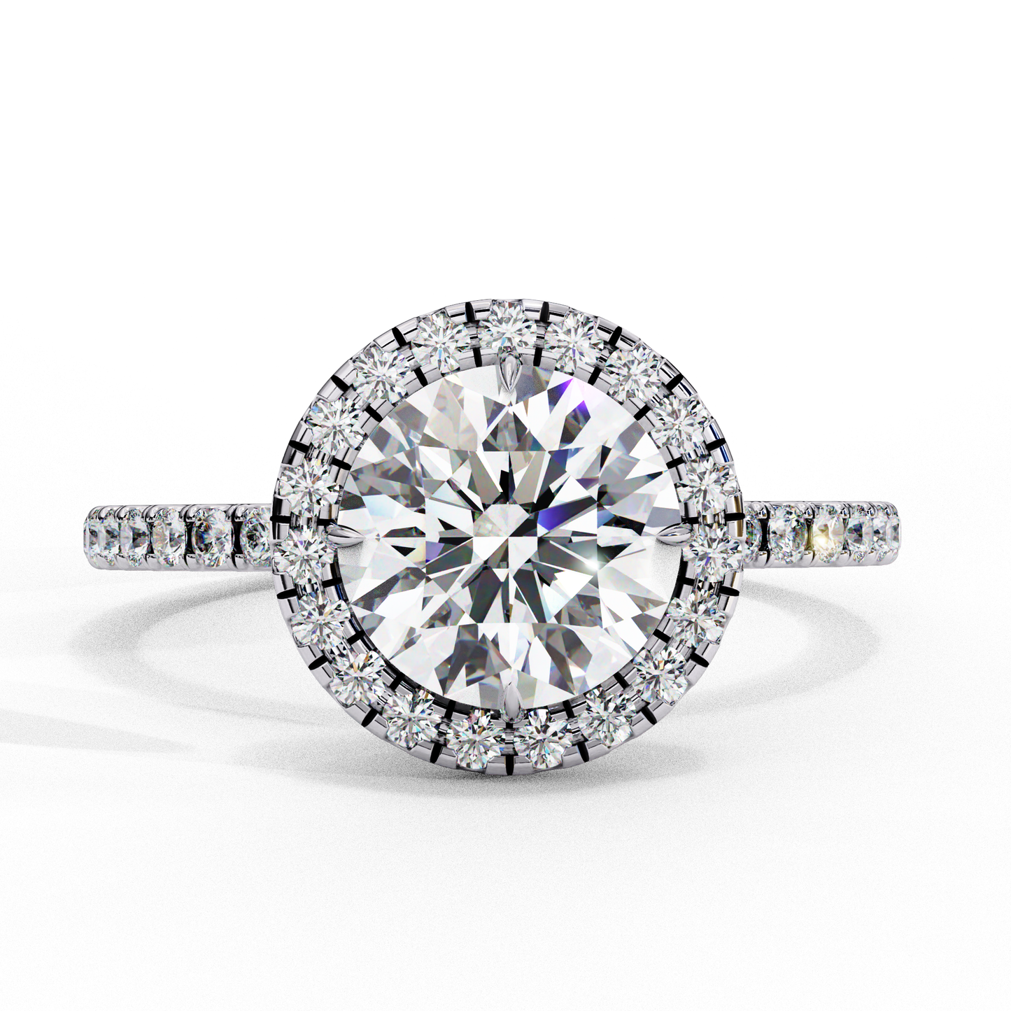 Round Cut 1.87 Ct Lab Grown  Diamond and 14k Antique Stackable Dainty Promise Ring - HIGHCARAT DIAMONDS