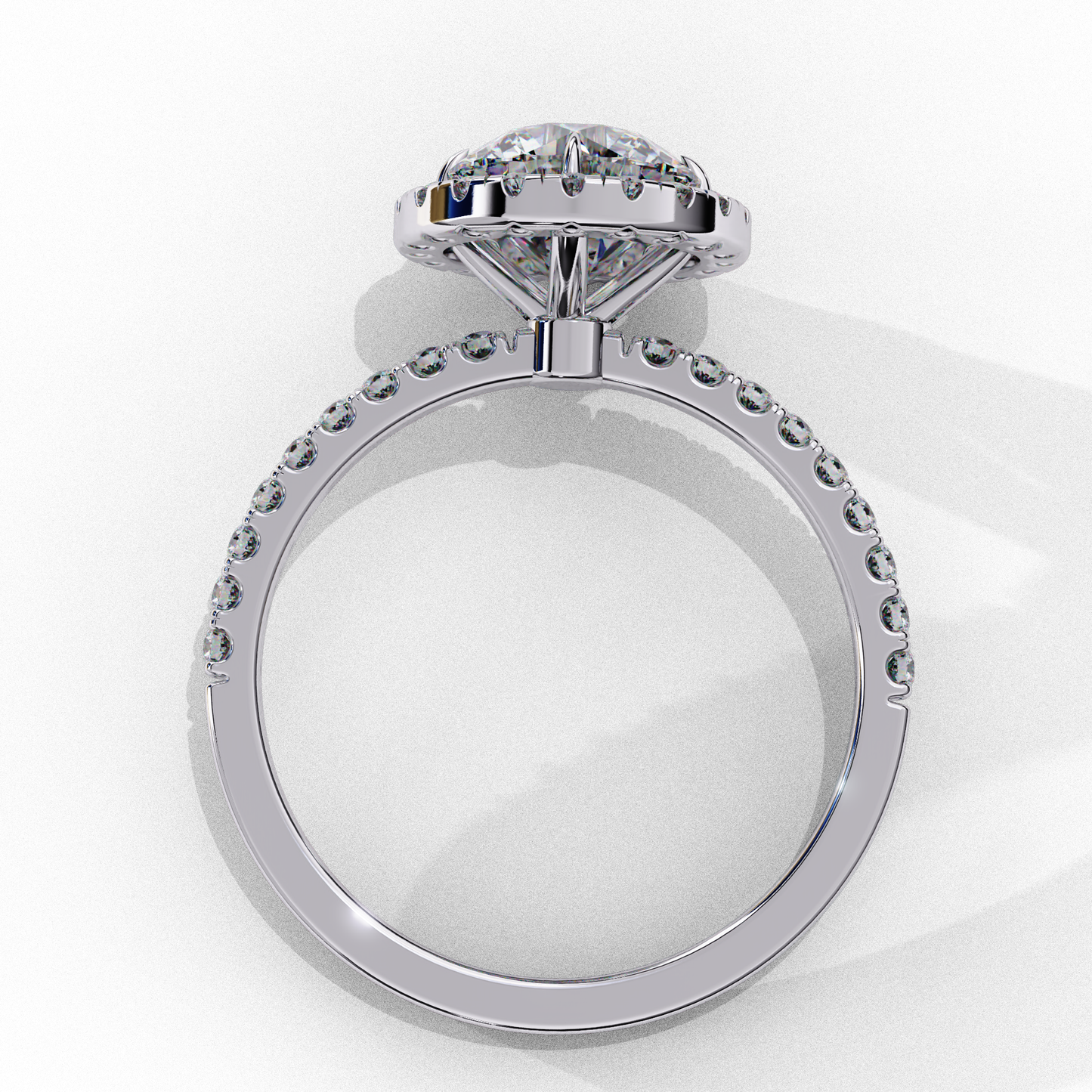 Round Cut 1.87 Ct Lab Grown  Diamond and 14k Antique Stackable Dainty Promise Ring - HIGHCARAT DIAMONDS