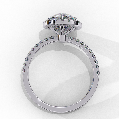 Round Cut 1.87 Ct Lab Grown  Diamond and 14k Antique Stackable Dainty Promise Ring - HIGHCARAT DIAMONDS