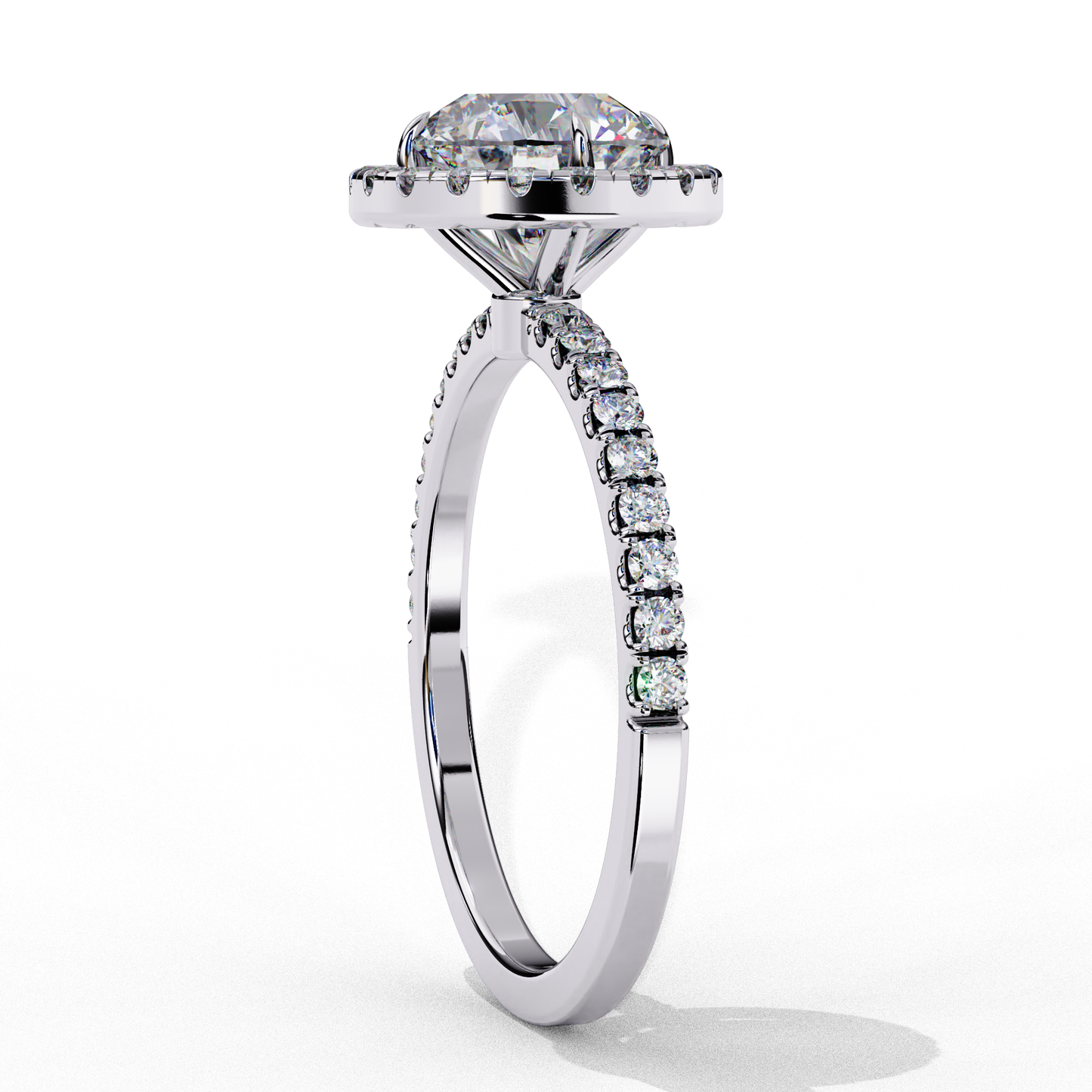Round Cut 1.87 Ct Lab Grown  Diamond and 14k Antique Stackable Dainty Promise Ring - HIGHCARAT DIAMONDS
