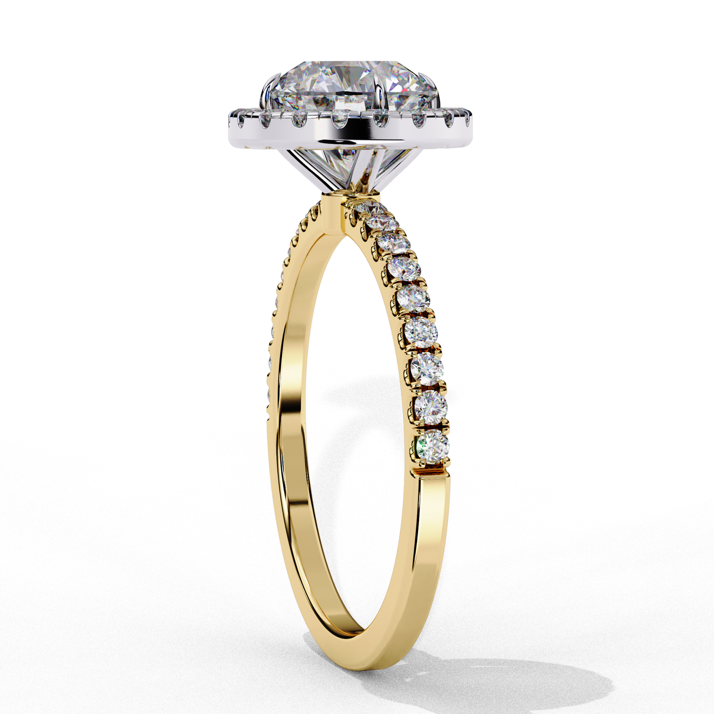 Round Cut 1.87 Ct Lab Grown  Diamond and 14k Antique Stackable Dainty Promise Ring - HIGHCARAT DIAMONDS