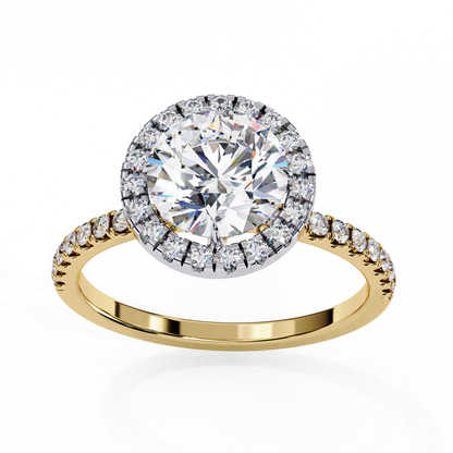Round Cut 1.87 Ct Lab Grown  Diamond and 14k Antique Stackable Dainty Promise Ring - HIGHCARAT DIAMONDS