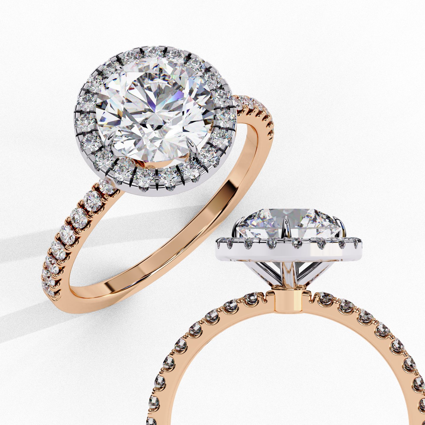 Round Cut 1.87 Ct Lab Grown  Diamond and 14k Antique Stackable Dainty Promise Ring - HIGHCARAT DIAMONDS