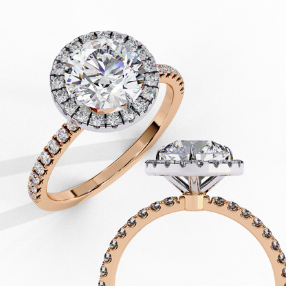Round Cut 1.87 Ct Lab Grown  Diamond and 14k Antique Stackable Dainty Promise Ring - HIGHCARAT DIAMONDS