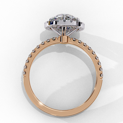 Round Cut 1.87 Ct Lab Grown  Diamond and 14k Antique Stackable Dainty Promise Ring - HIGHCARAT DIAMONDS
