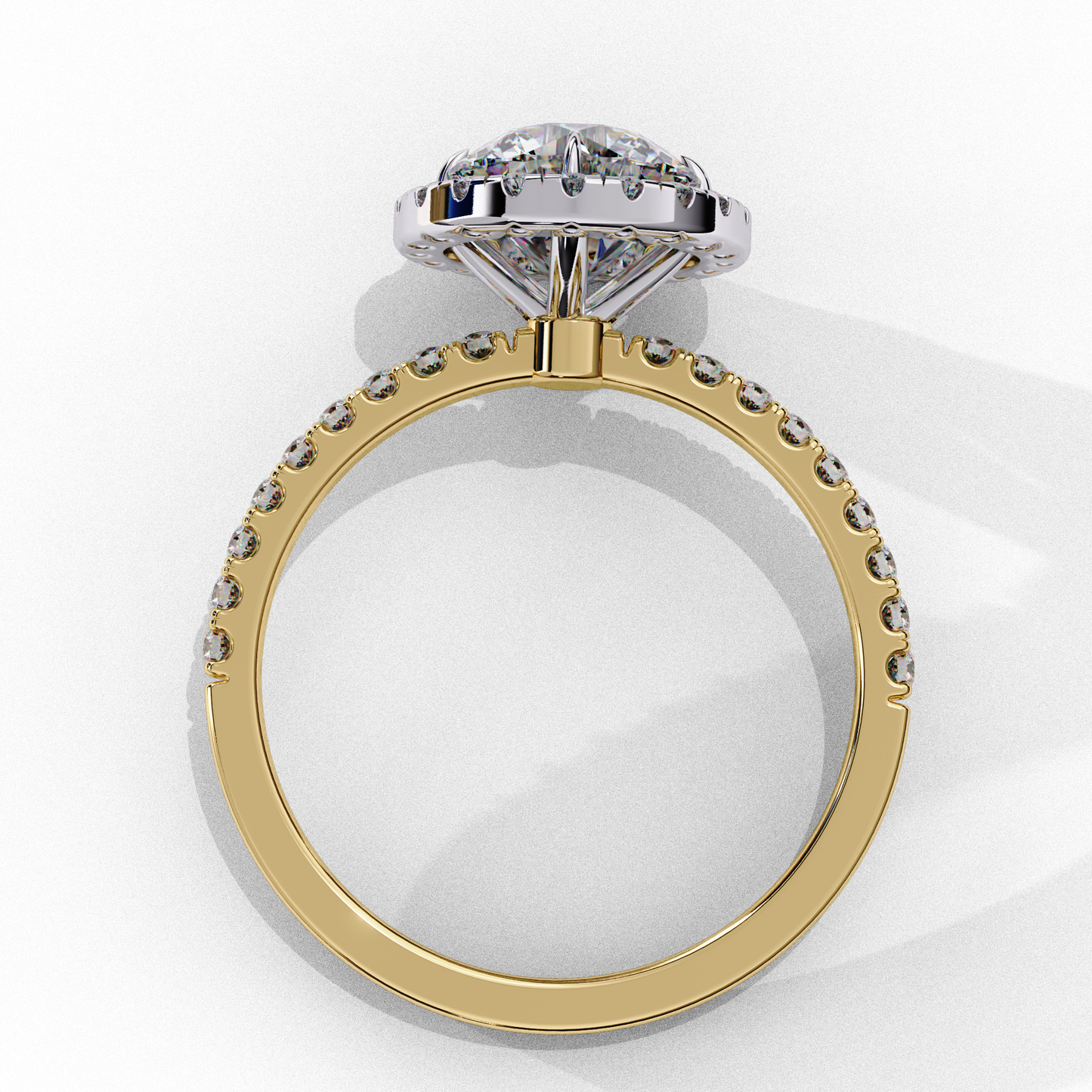 Round Cut 1.87 Ct Lab Grown  Diamond and 14k Antique Stackable Dainty Promise Ring - HIGHCARAT DIAMONDS