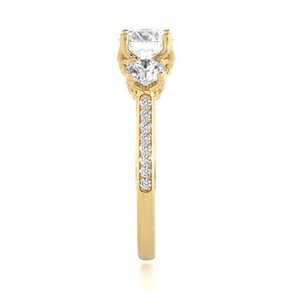 1.90 CT Round Cut Lab Grown Diamond  14K Solid  White Gold Proposal Ring For Her