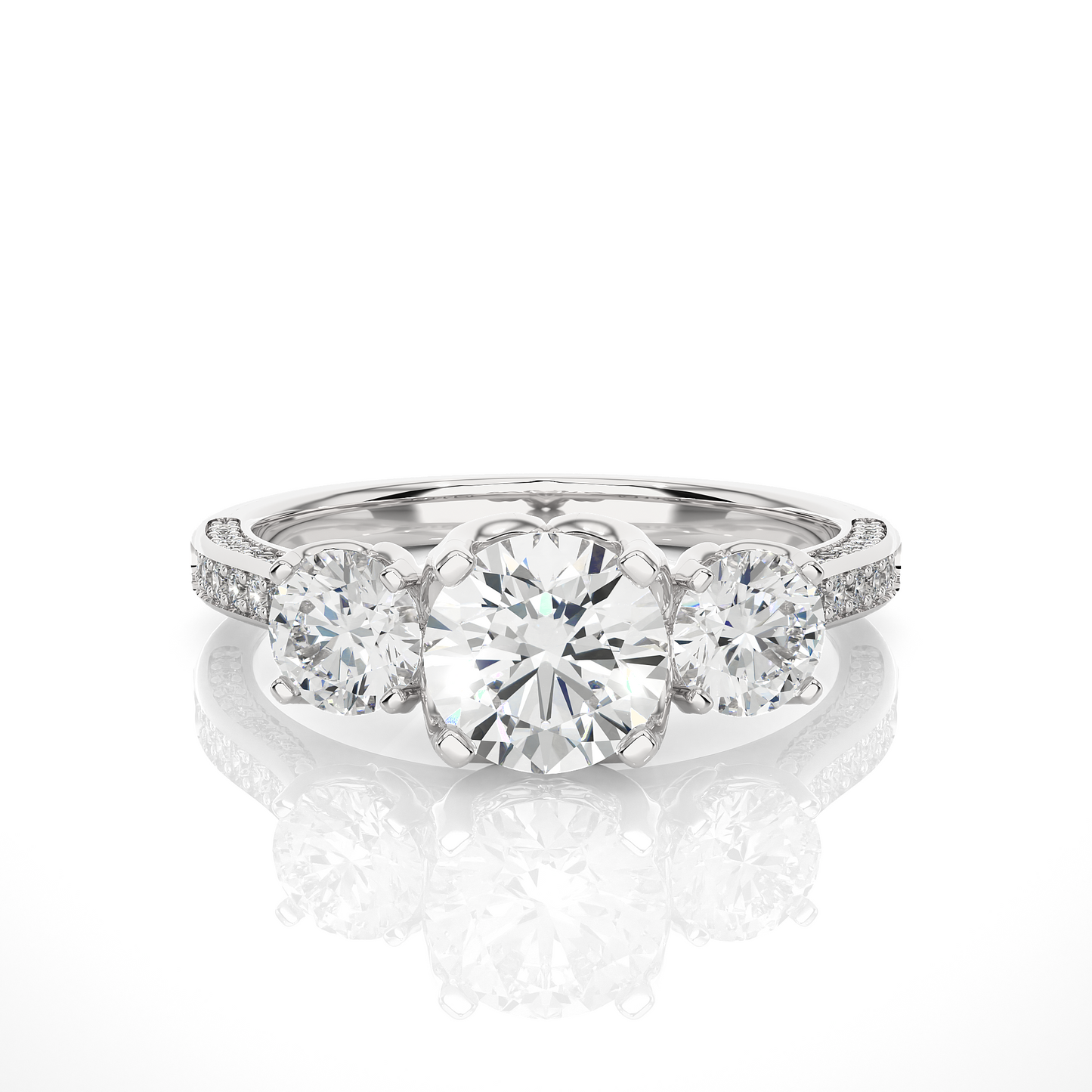 1.90 CT Round Cut Lab Grown Diamond  14K Solid  White Gold Proposal Ring For Her - HIGHCARAT DIAMONDS