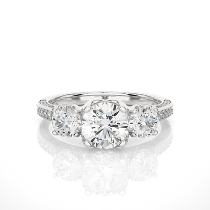 1.90 CT Round Cut Lab Grown Diamond  14K Solid  White Gold Proposal Ring For Her - HIGHCARAT DIAMONDS