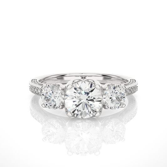 1.90 CT Round Cut Lab Grown Diamond  14K Solid  White Gold Proposal Ring For Her - HIGHCARAT DIAMONDS