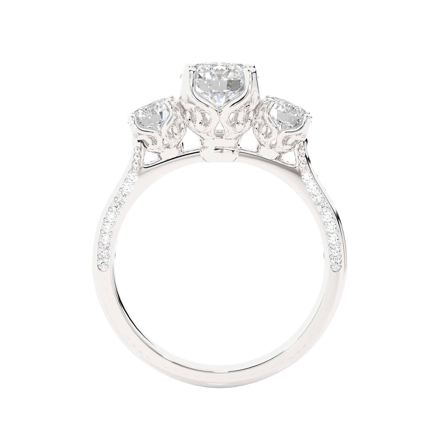 1.90 CT Round Cut Lab Grown Diamond  14K Solid  White Gold Proposal Ring For Her - HIGHCARAT DIAMONDS