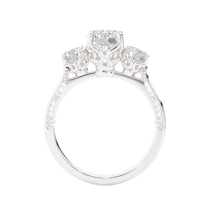 1.90 CT Round Cut Lab Grown Diamond  14K Solid  White Gold Proposal Ring For Her - HIGHCARAT DIAMONDS