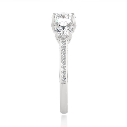 1.90 CT Round Cut Lab Grown Diamond  14K Solid  White Gold Proposal Ring For Her - HIGHCARAT DIAMONDS