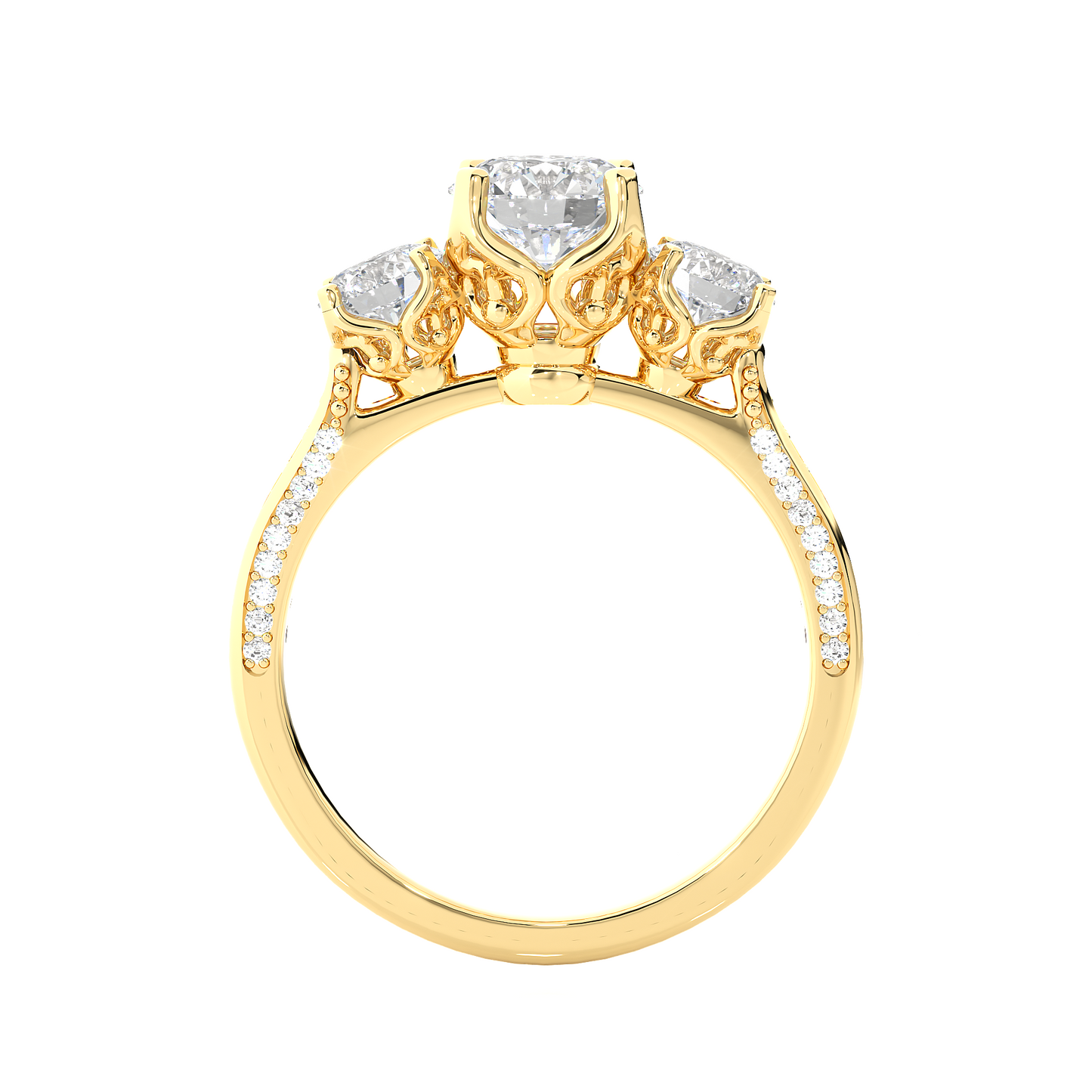 1.90 CT Round Cut Lab Grown Diamond  14K Solid  White Gold Proposal Ring For Her - HIGHCARAT DIAMONDS