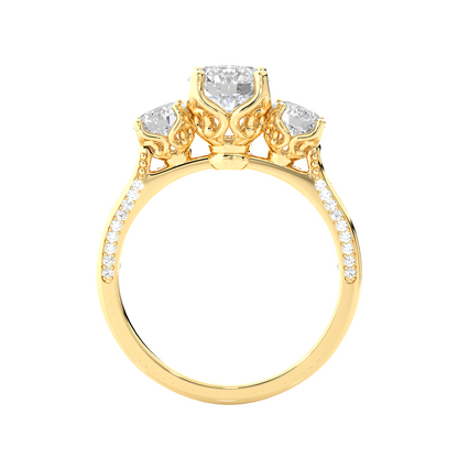 1.90 CT Round Cut Lab Grown Diamond  14K Solid  White Gold Proposal Ring For Her - HIGHCARAT DIAMONDS