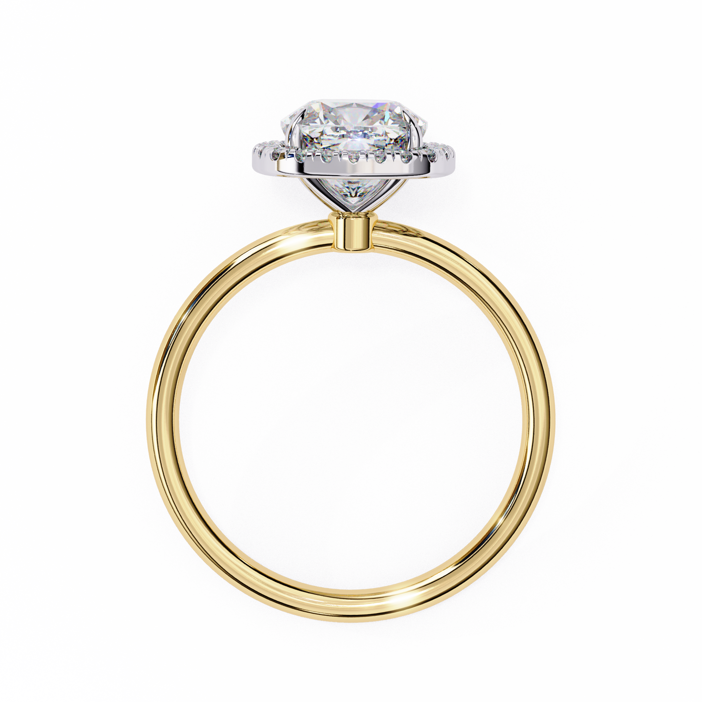 1.91 CT Cushion and Round Cut Lab grown Diamond Halo Vintage Promise Ring - HIGHCARAT DIAMONDS